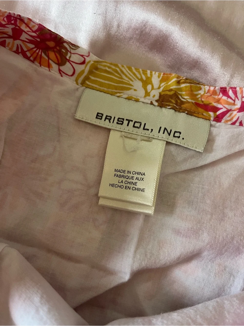 Floral Pink and Yellow A-Line Skirt with Printed Hem